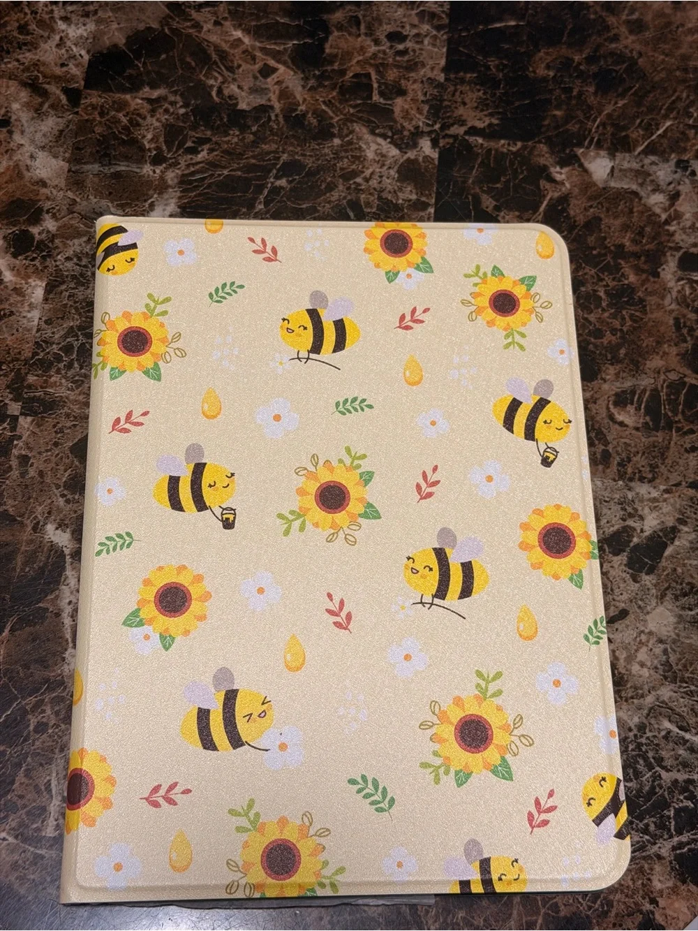 Bee & Sunflower Tablet Case in Cream and Yellow